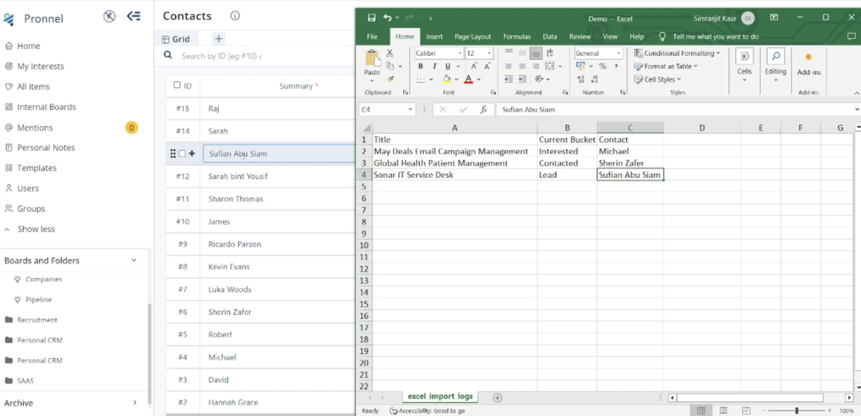 Prepare your Excel Sheet
