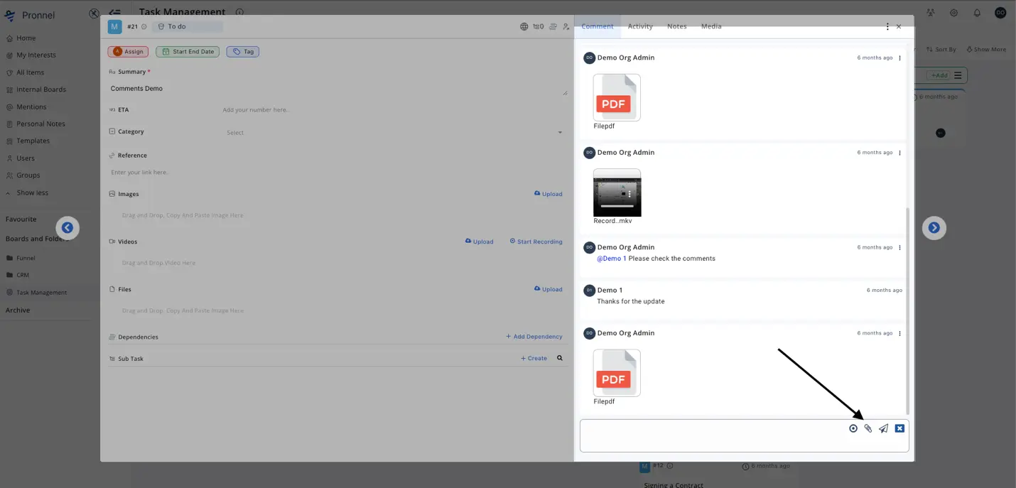  Click on the attachment icon down below near input box and slect files.
