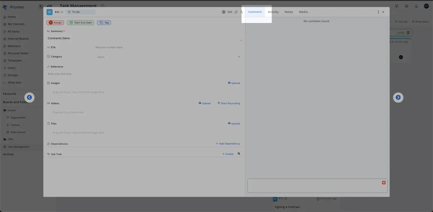  Use comment button to add a comment.