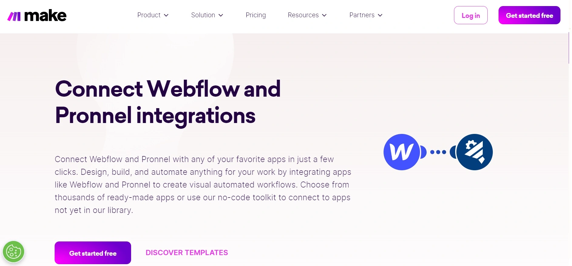 Pronnel webflow make intergation