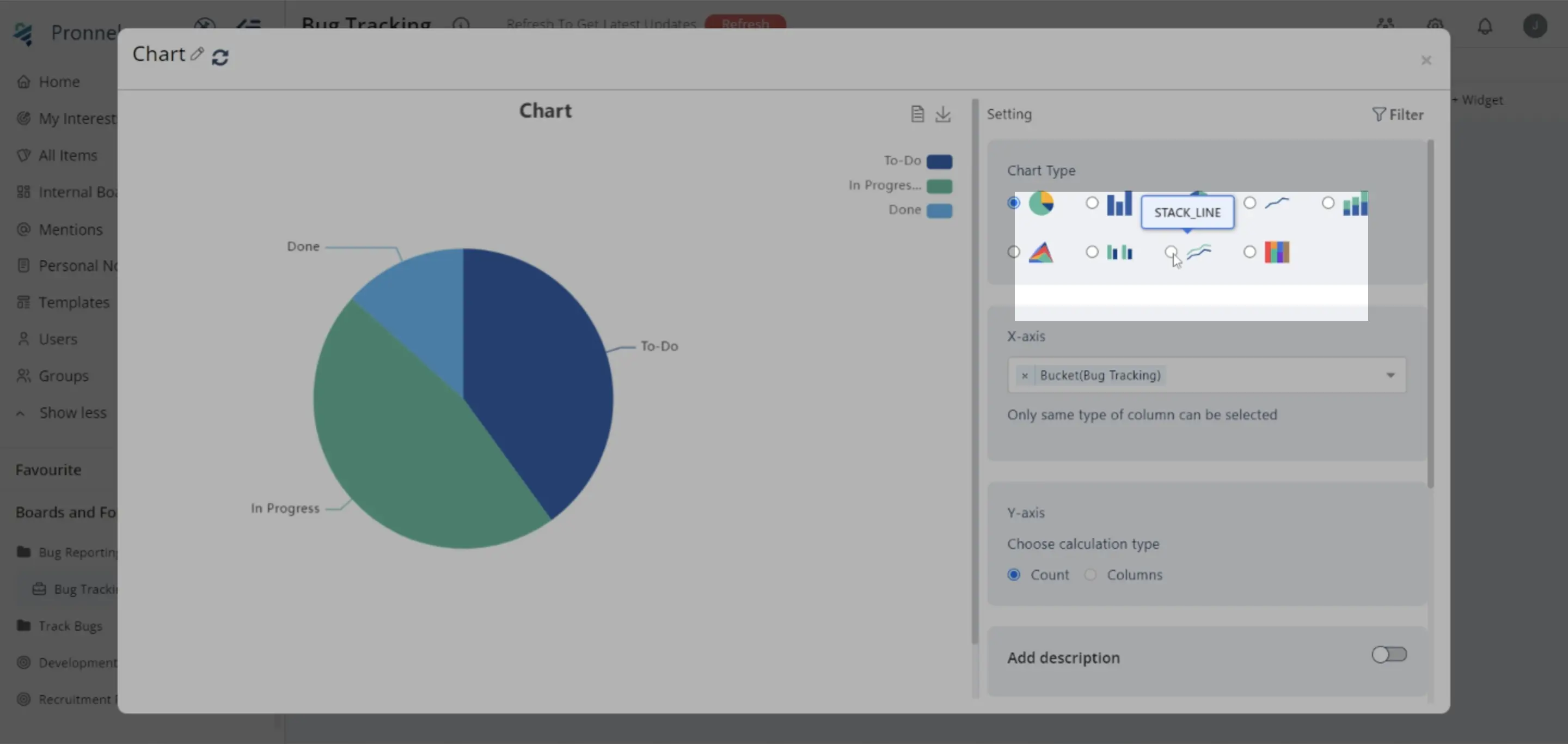 Create Stack line chart