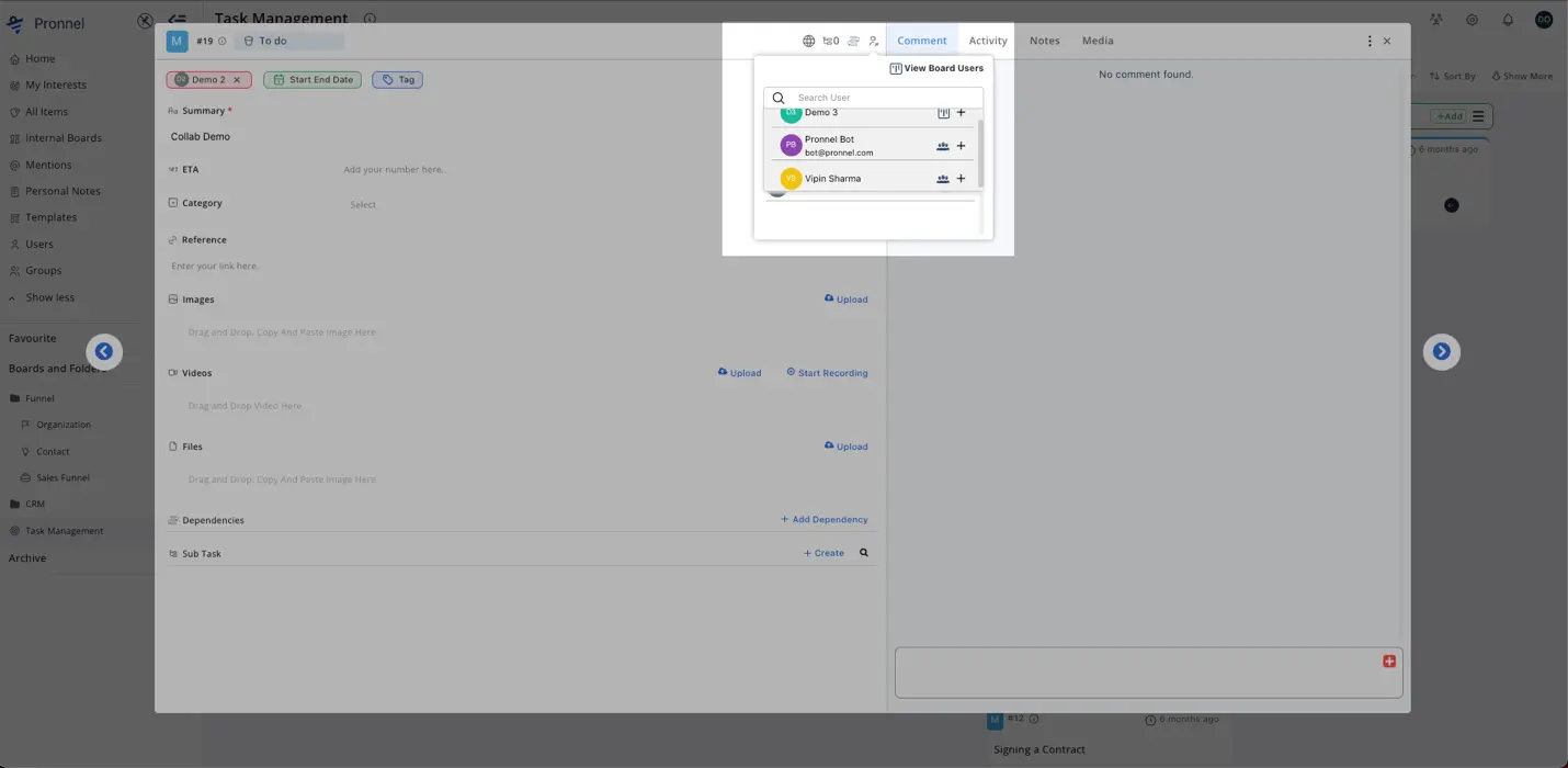  Non board user who are part of organization can be added as collaborator.