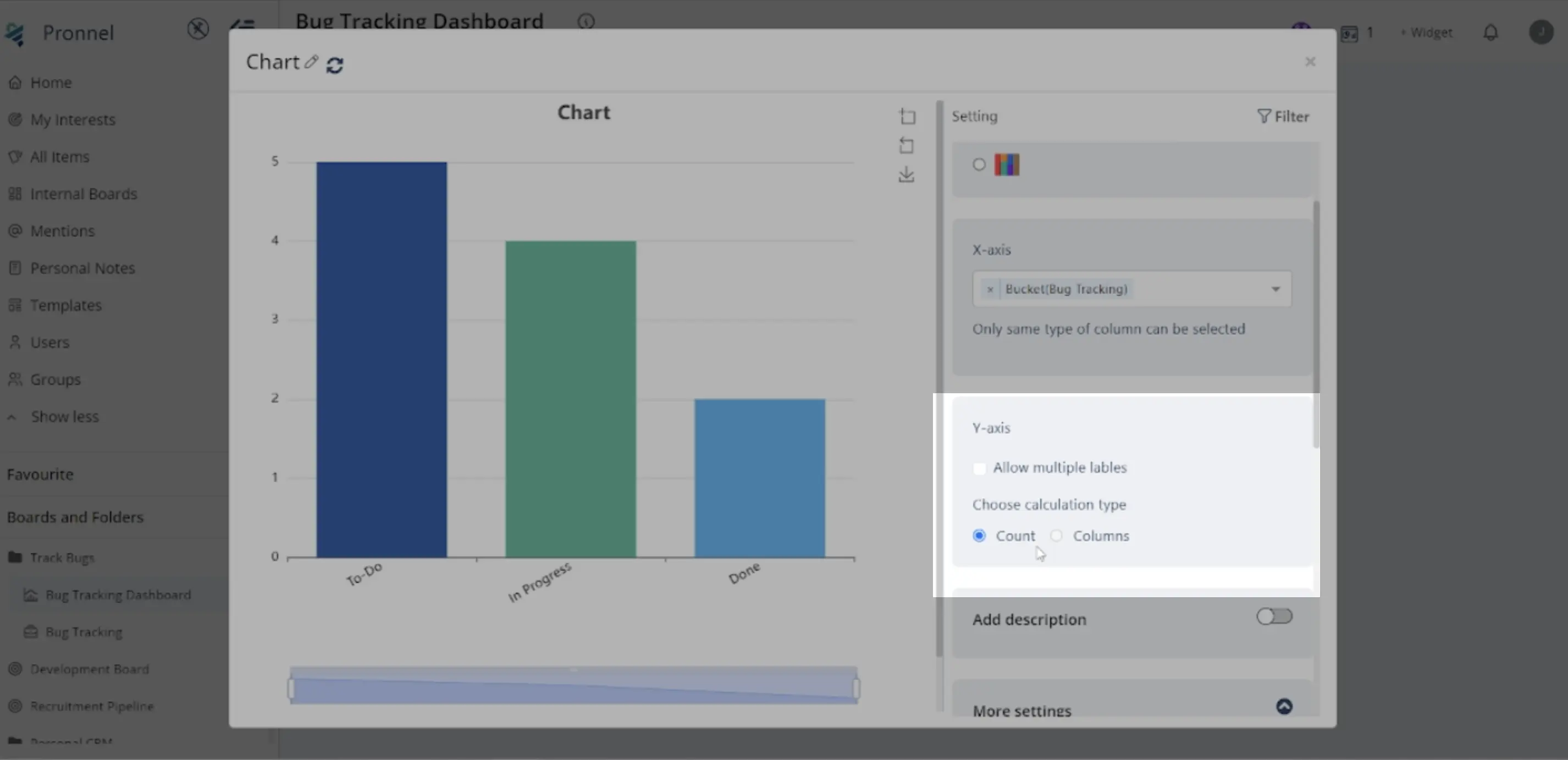 configure x-axis and y-axis