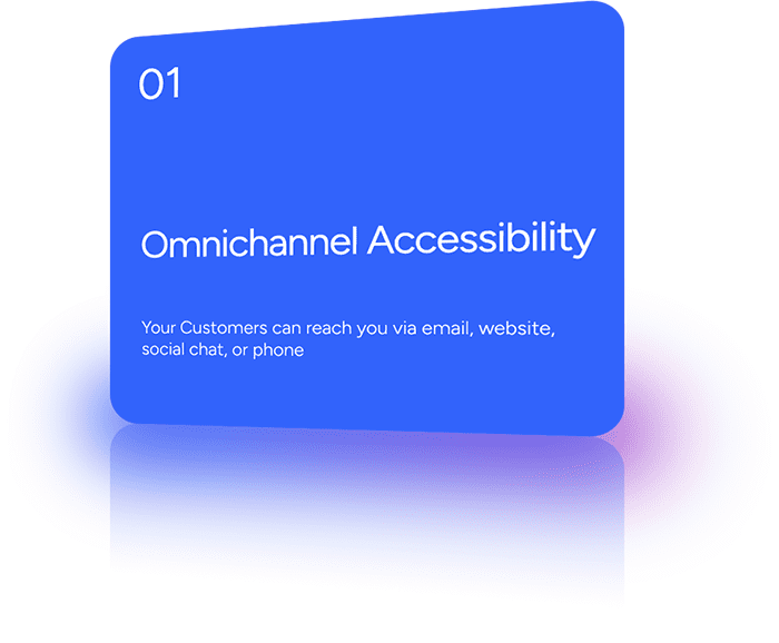 Your Customers can reach you via email, website, social chat, or phone.