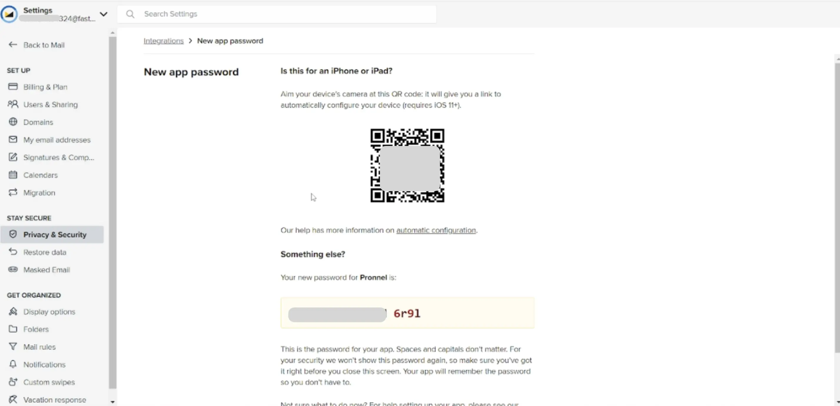 Choose New app password.