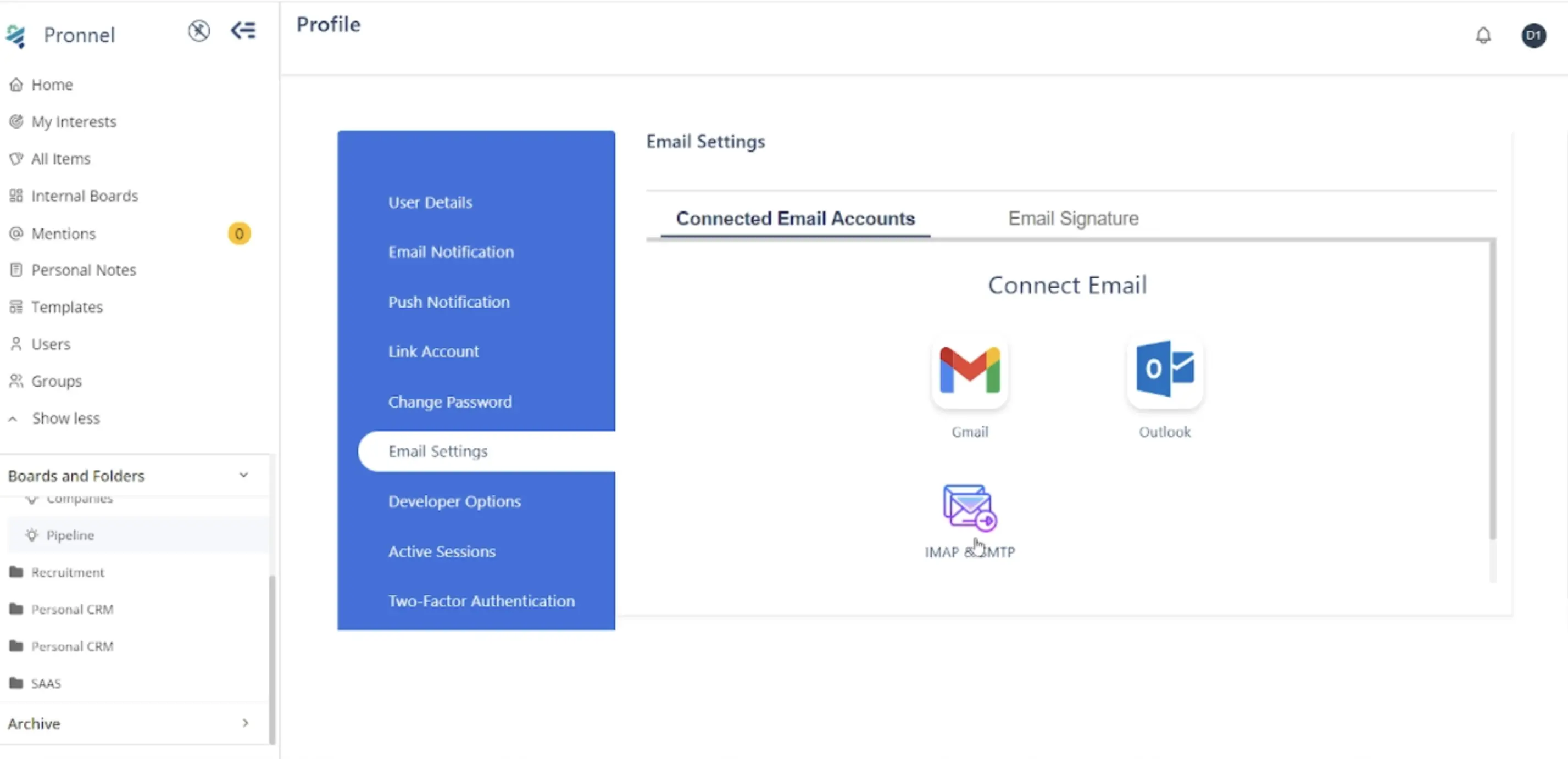 Navigate to Email Settings