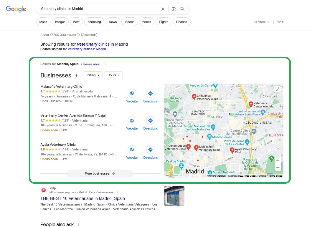 google my business listing