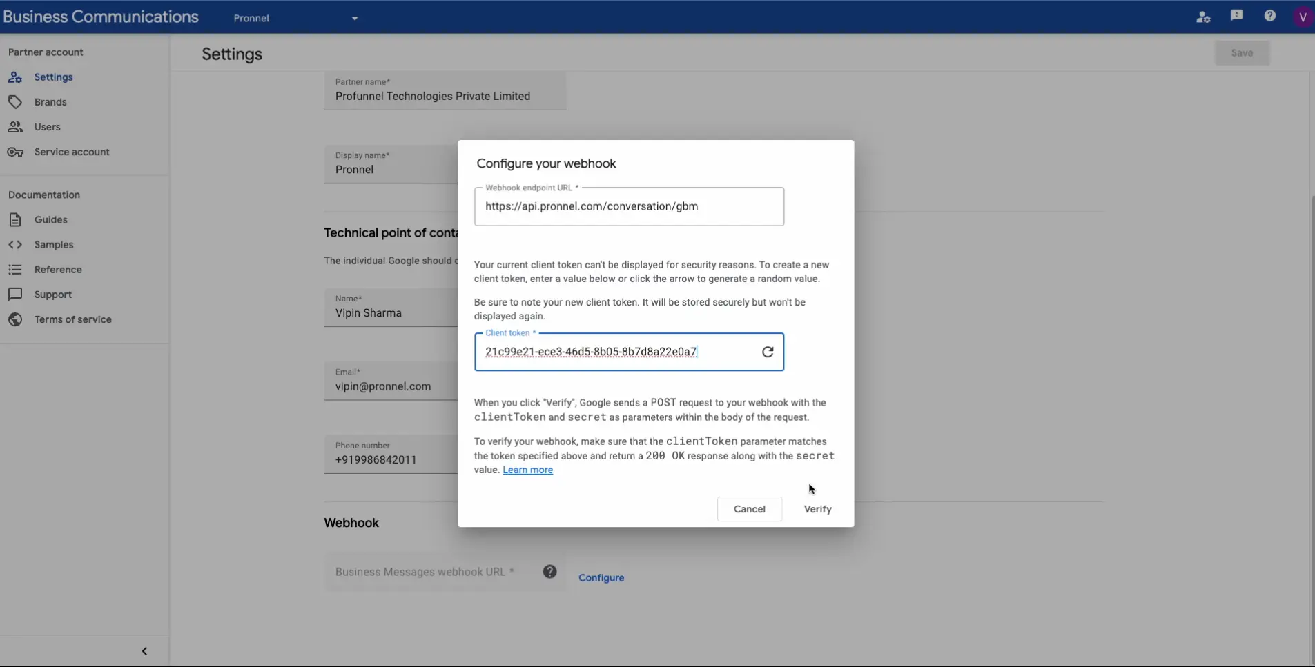 Obtain Webhook Details from Pronnel