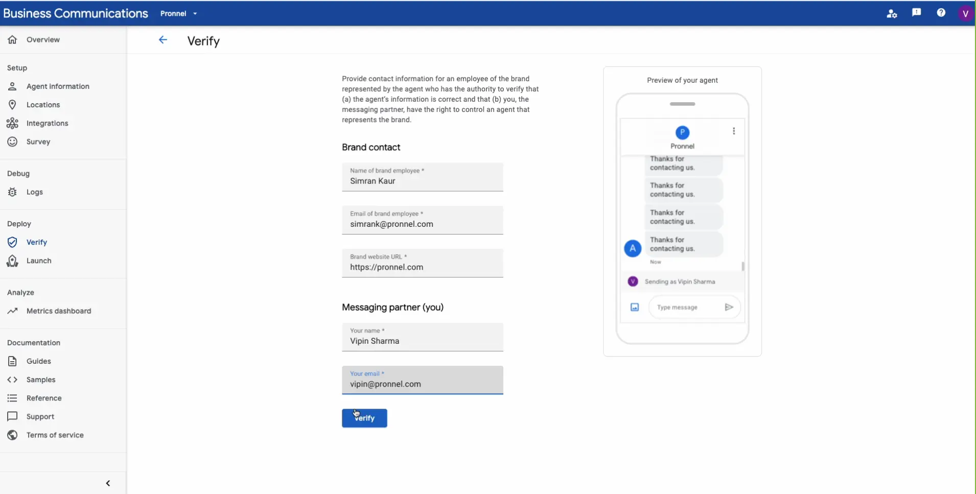  Enter the Webhook URL endpoint and Client token that you received from Pronnel.