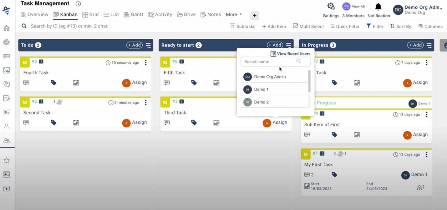 Click on the assignee field and search for the person's name or enter their email address to assign the task.