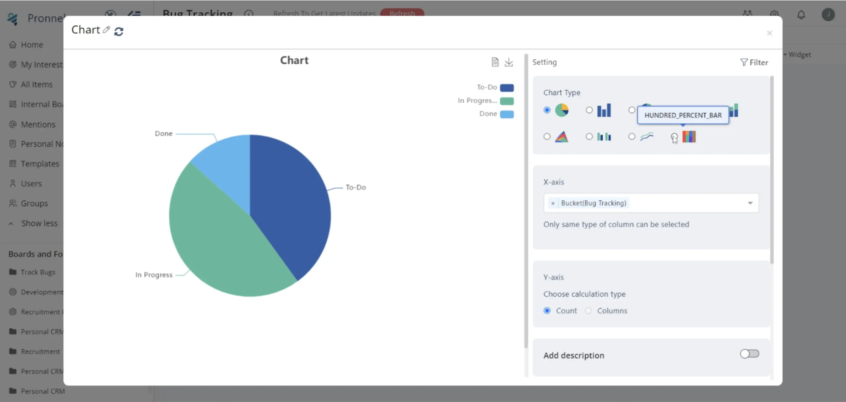 Select Hundred Percent Bar Chart