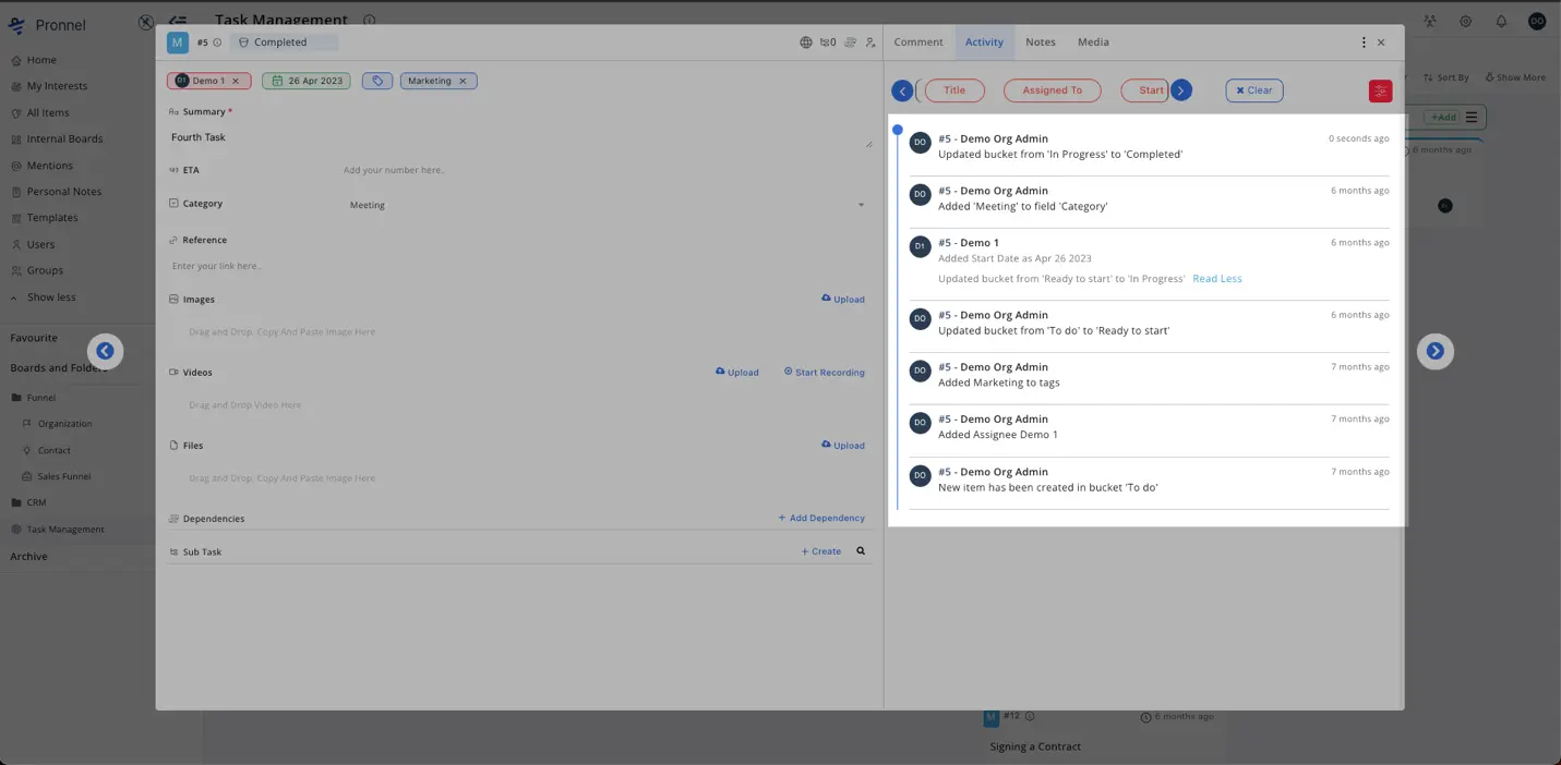 Item activity to check who made