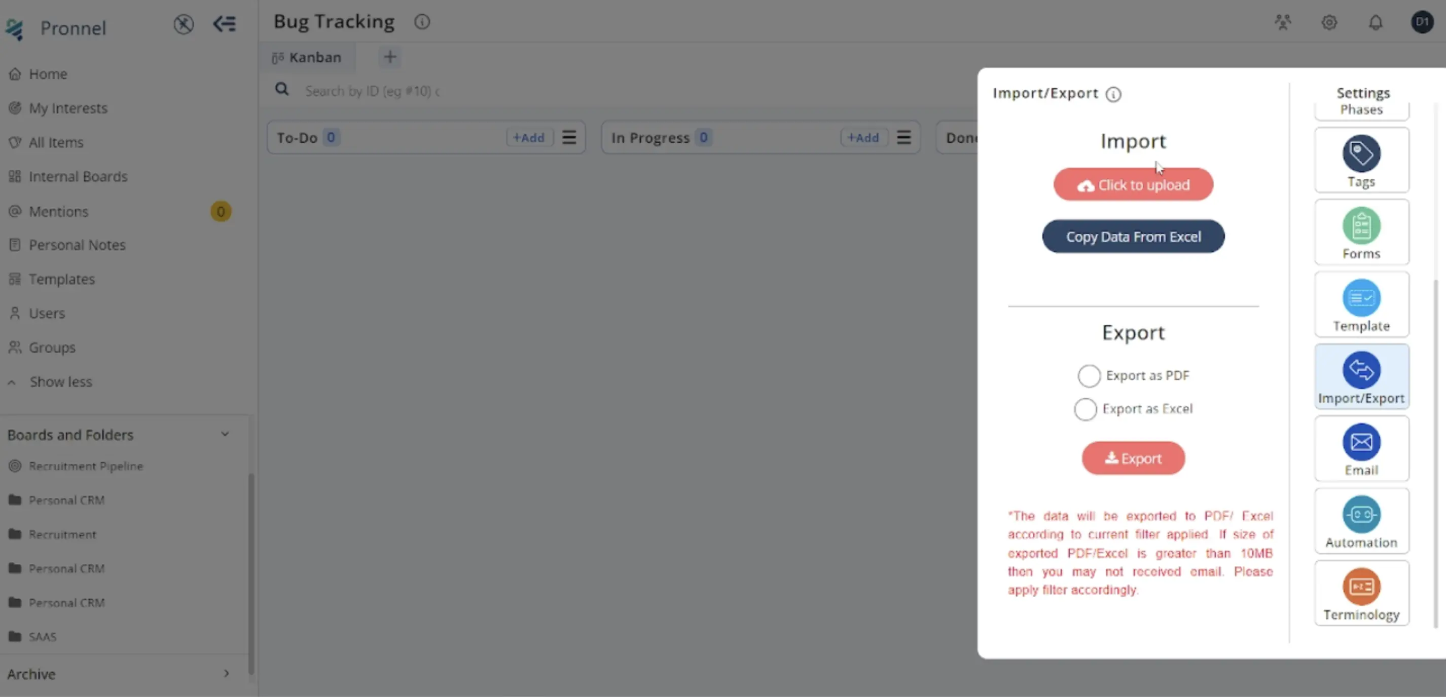 go to Settings, and navigate to Import/Export Options.
