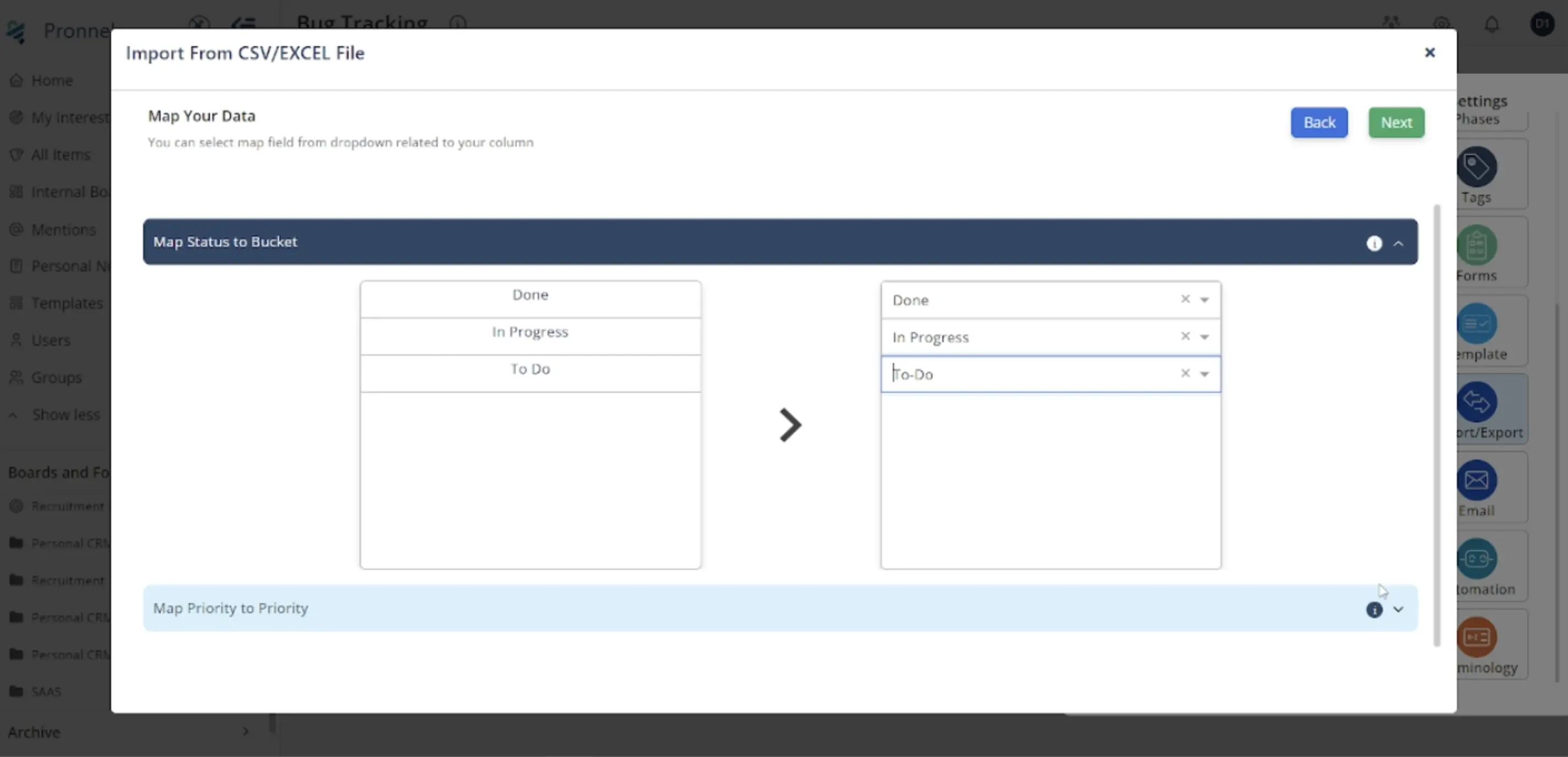 validate the data mapping.
