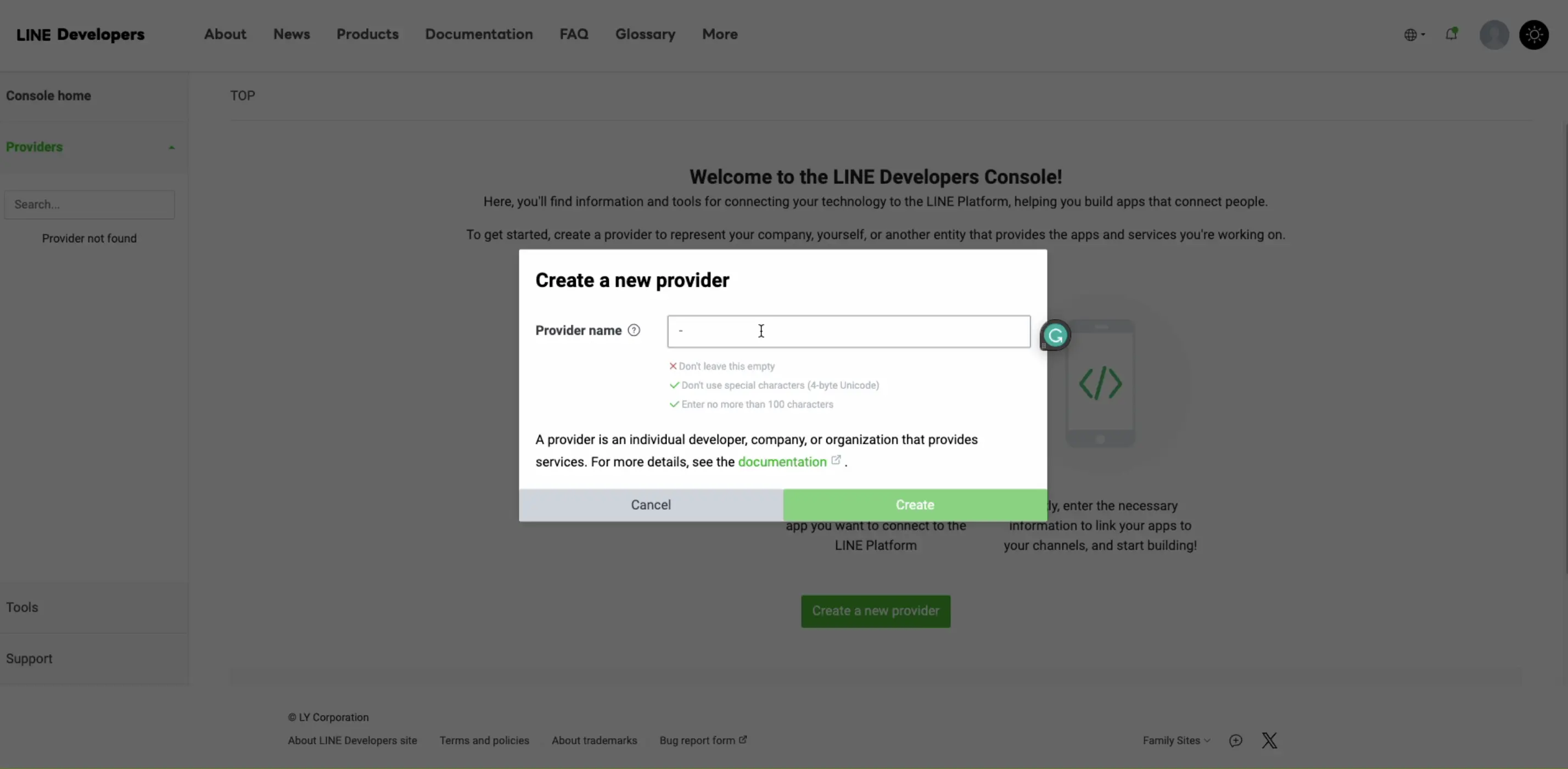 Add provider name