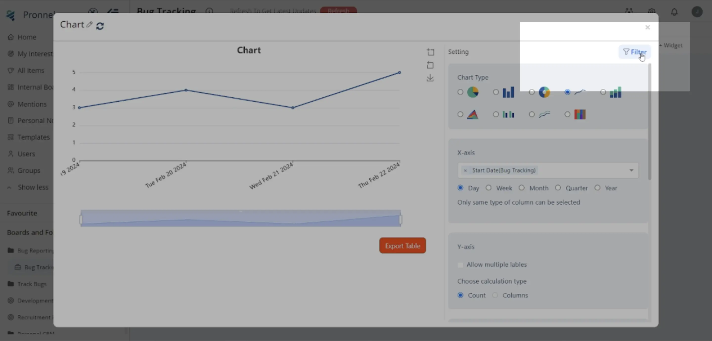Apply Filter to refine the data