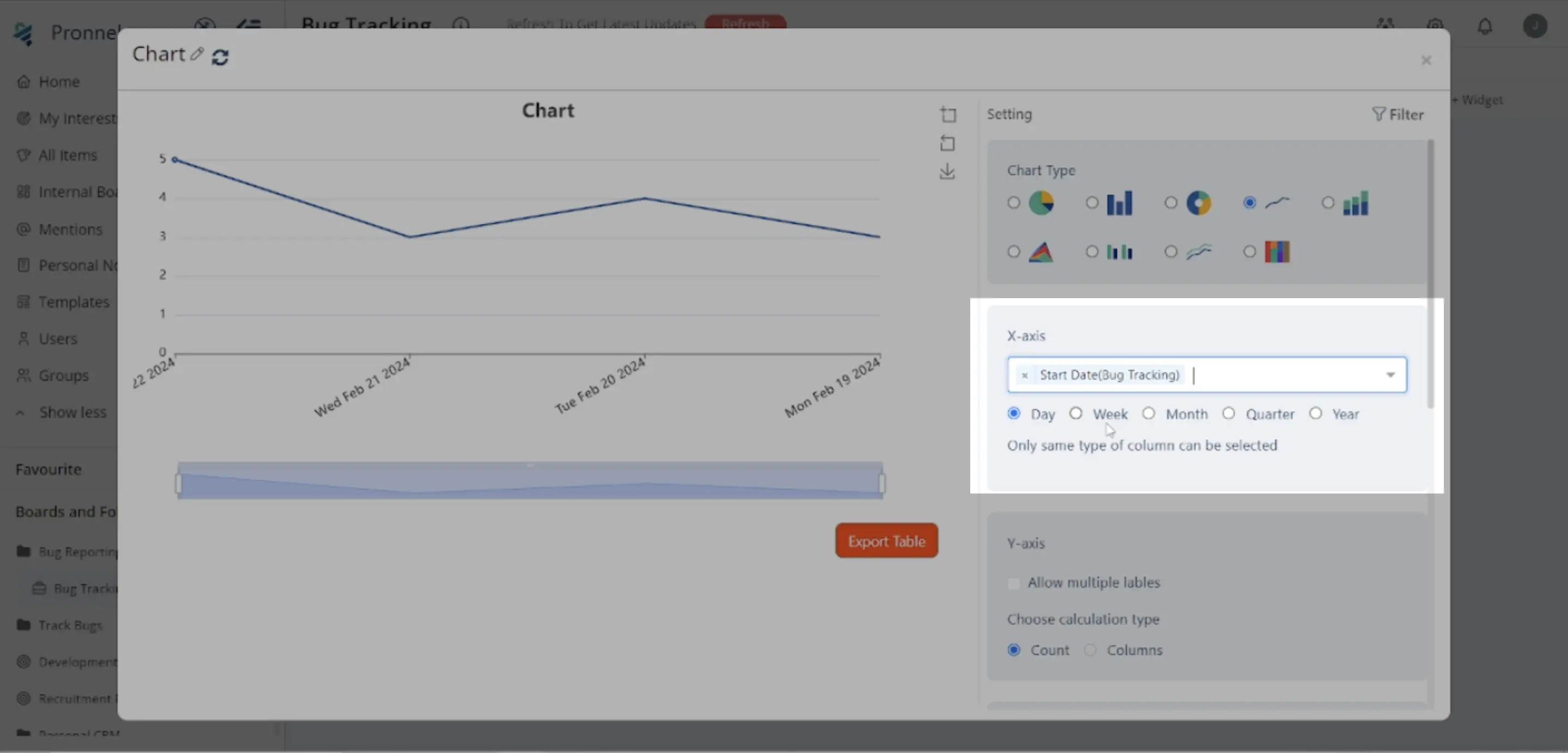 Add start date to X axis