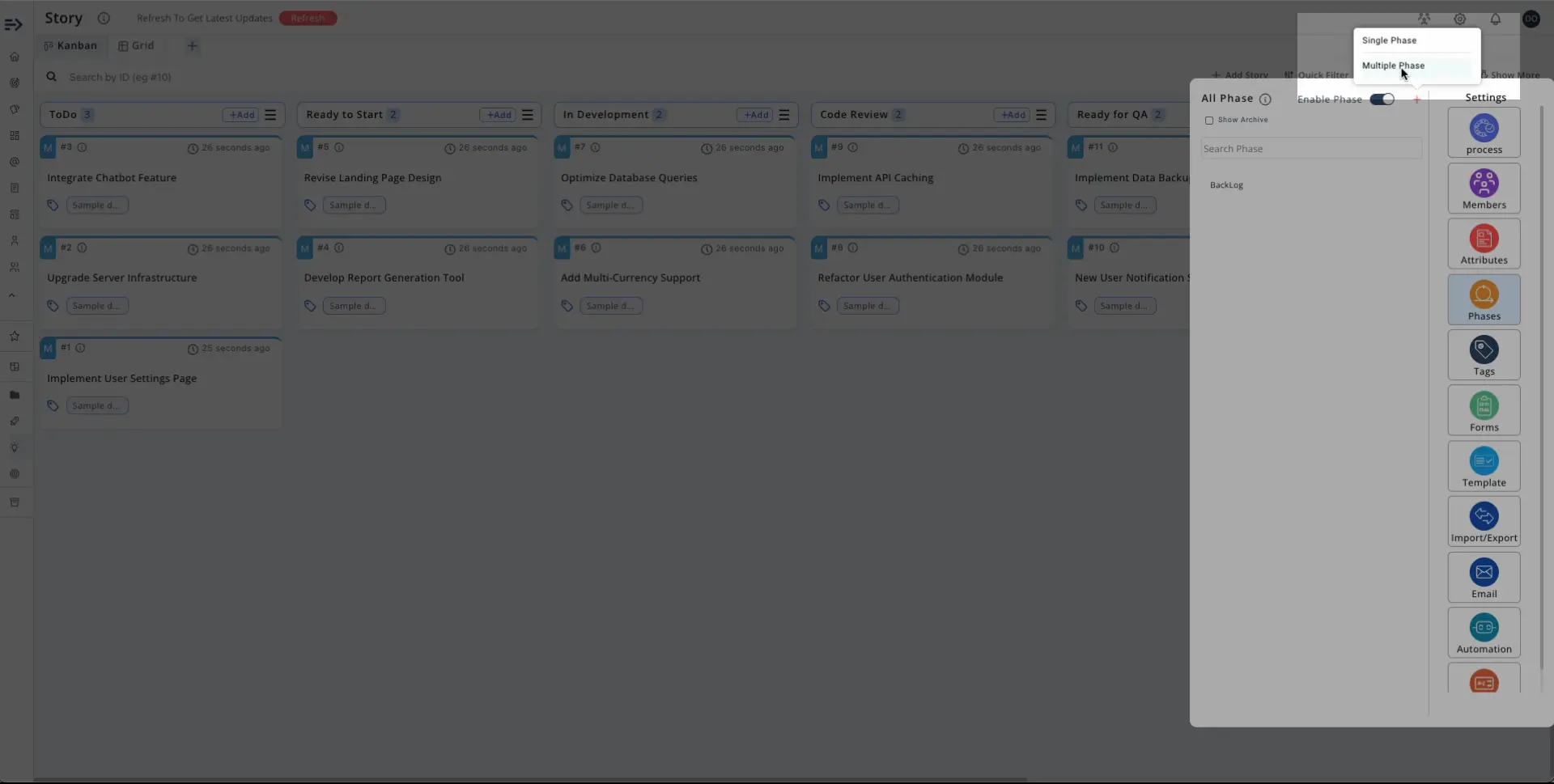 Create Single or Multiple Sprint
