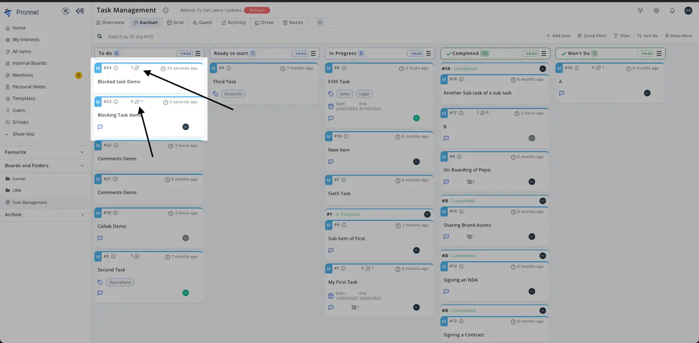  Task dependency option shows upfront on the ticket that actual task is either “blocking” or “blocked by” some other task.