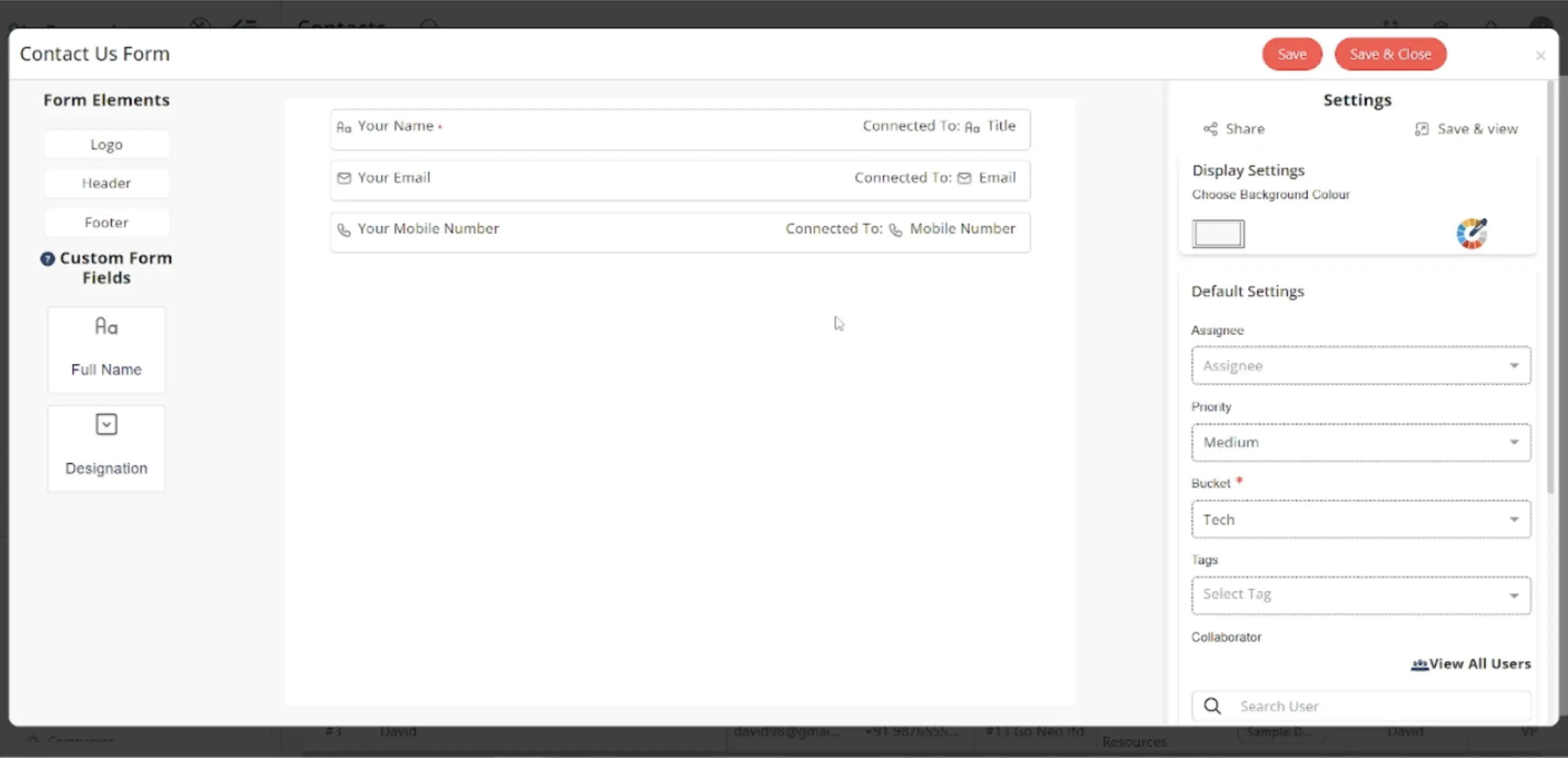 Create Your Pronnel Form